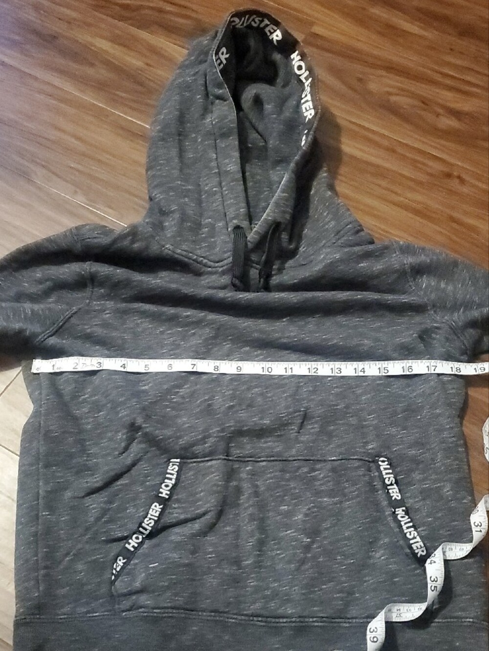 Hollister Dark Gray Hooded Sweatshirt - Picture 6 of 9